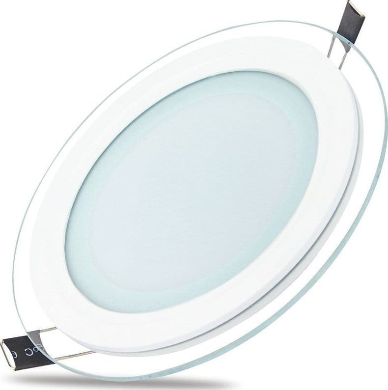 FARETTO LED TONDO DA INCASSO BIANCO IN VETRO TRASPARENTE DA 12W LUCE BIANCO - 2