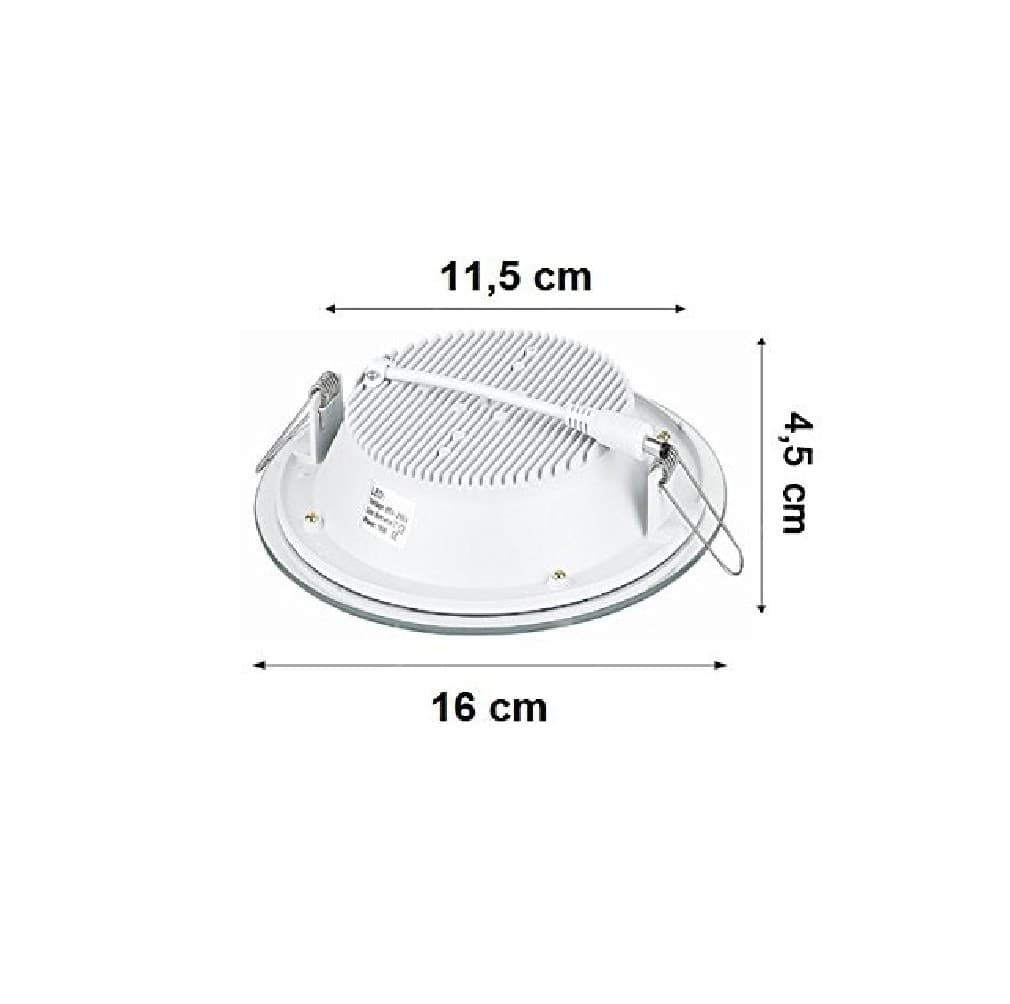 FARETTO LED TONDO DA INCASSO BIANCO IN VETRO TRASPARENTE DA 12W LUCE BIANCO - 5