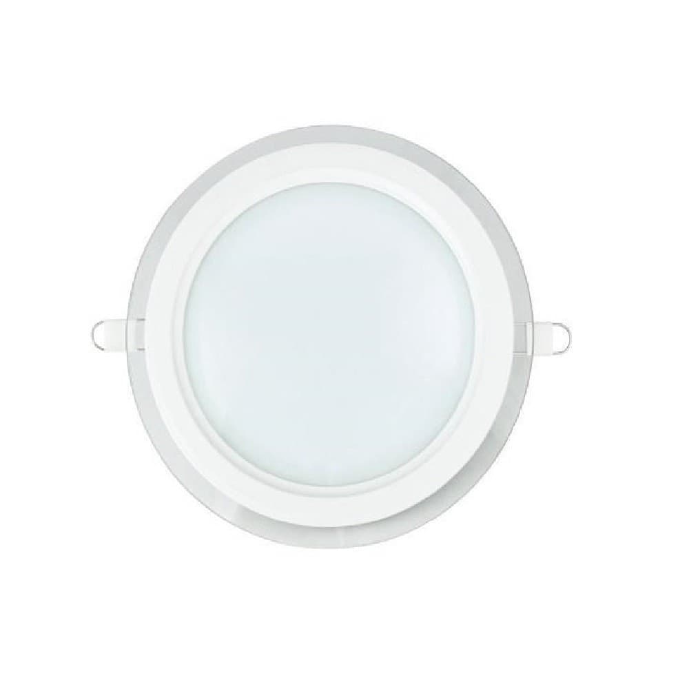 FARETTO LED TONDO DA INCASSO BIANCO IN VETRO TRASPARENTE DA 12W LUCE BIANCO - 8