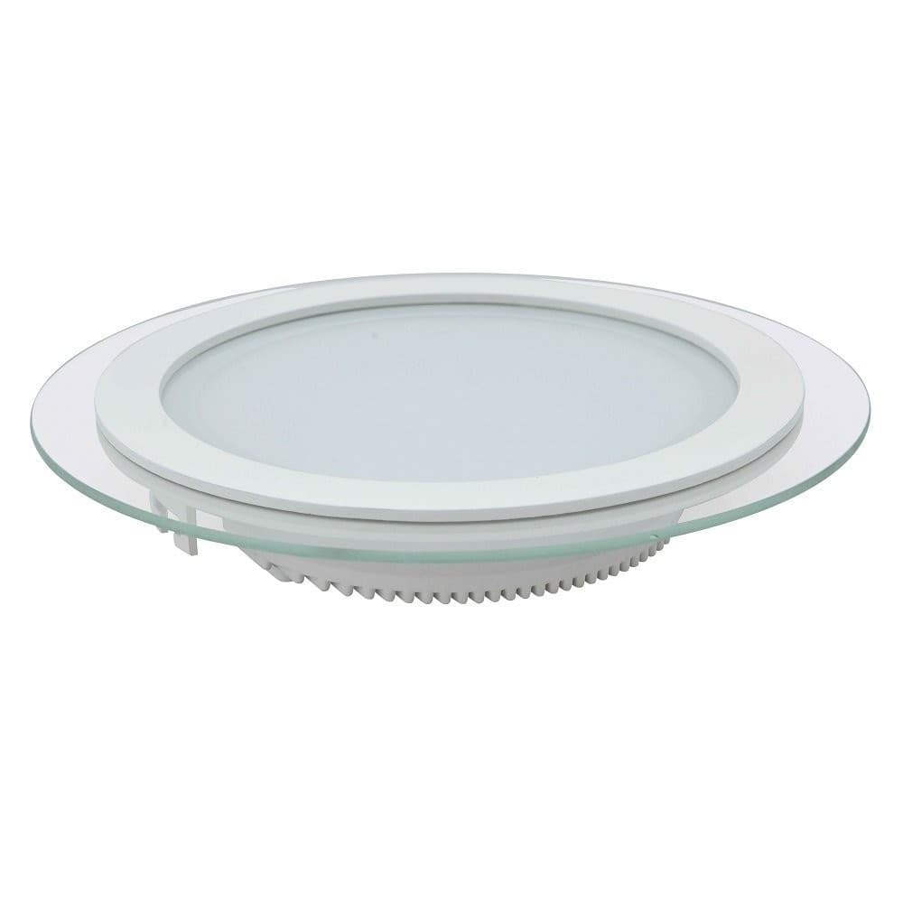 FARETTO LED TONDO DA INCASSO BIANCO IN VETRO TRASPARENTE DA 12W LUCE BIANCO - 9