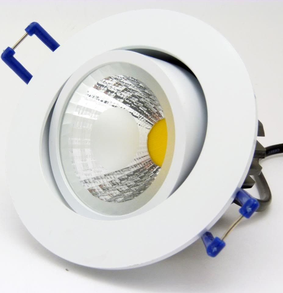 FARETTO LED COB INCASSO da 3W 5W 7W 12W 20W 30W CON MOLLE ALETTE ALTA POTENZA – Bianco Freddo, 7 Watt, Bianco – TrAdE Shop