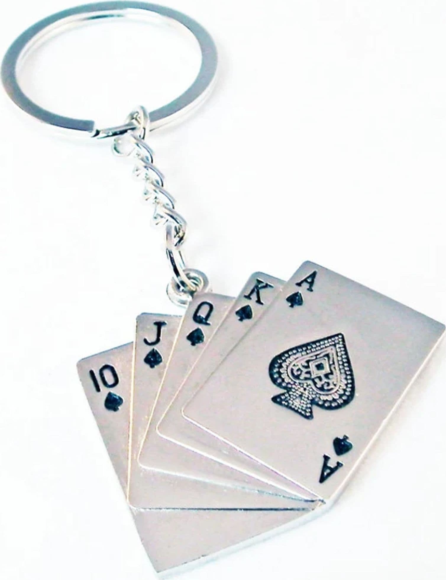 12 PORTACHIAVI PORTA CHIAVE BOMBONIERE SEGNAPOSTO CON CARTE DA GIOCO POKER ROYAL