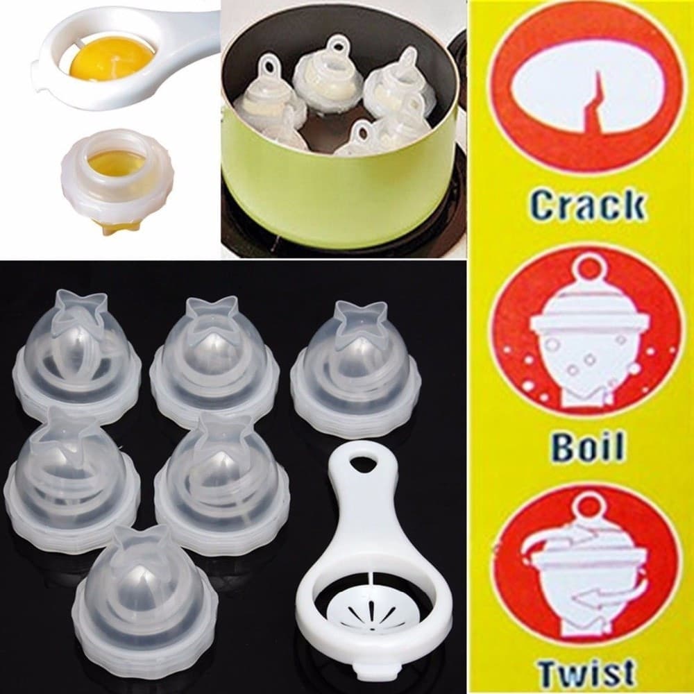 SET 6 PZ CUCINARE E BOLLIRE UOVO SODO ALLA COQUE ROMPE BOLLE CUCINA UOVA - 2