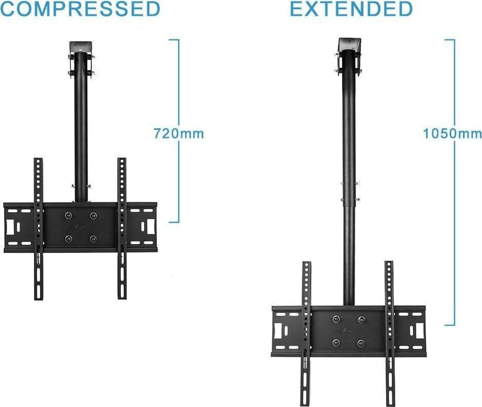STAFFA PORTA TV MONITOR DA 37" A 55" SUPPORTO PARETE SOFFITTO 360° FINO 50KG - 4
