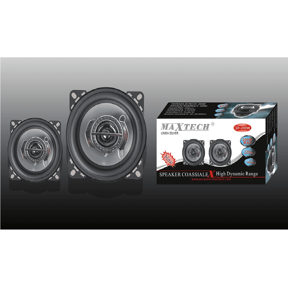 CASSE PER AUTO 200W AUDIO VOLUME SPEAKER COASSIALE MUSICA 4 VIE MAXTECH SP-200W - 3