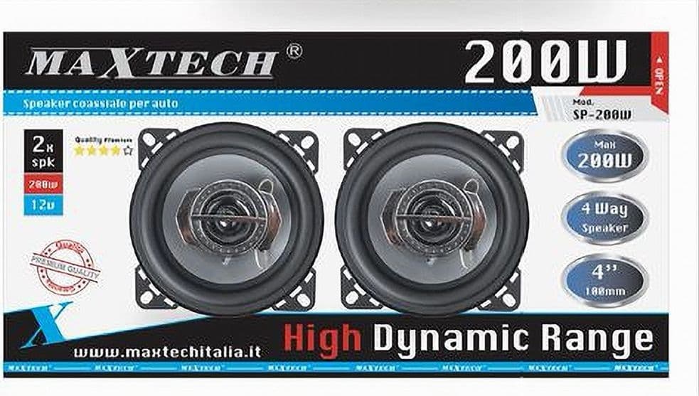 CASSE PER AUTO 200W AUDIO VOLUME SPEAKER COASSIALE MUSICA 4 VIE MAXTECH SP-200W - 4