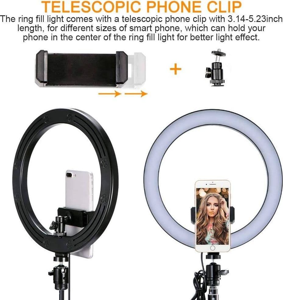 ANELLO LUCE LED RGB FOTOGRAFIA MAKEUP VIDEO CIRCOLARE 10" 26CM DIMMERABILE - 2
