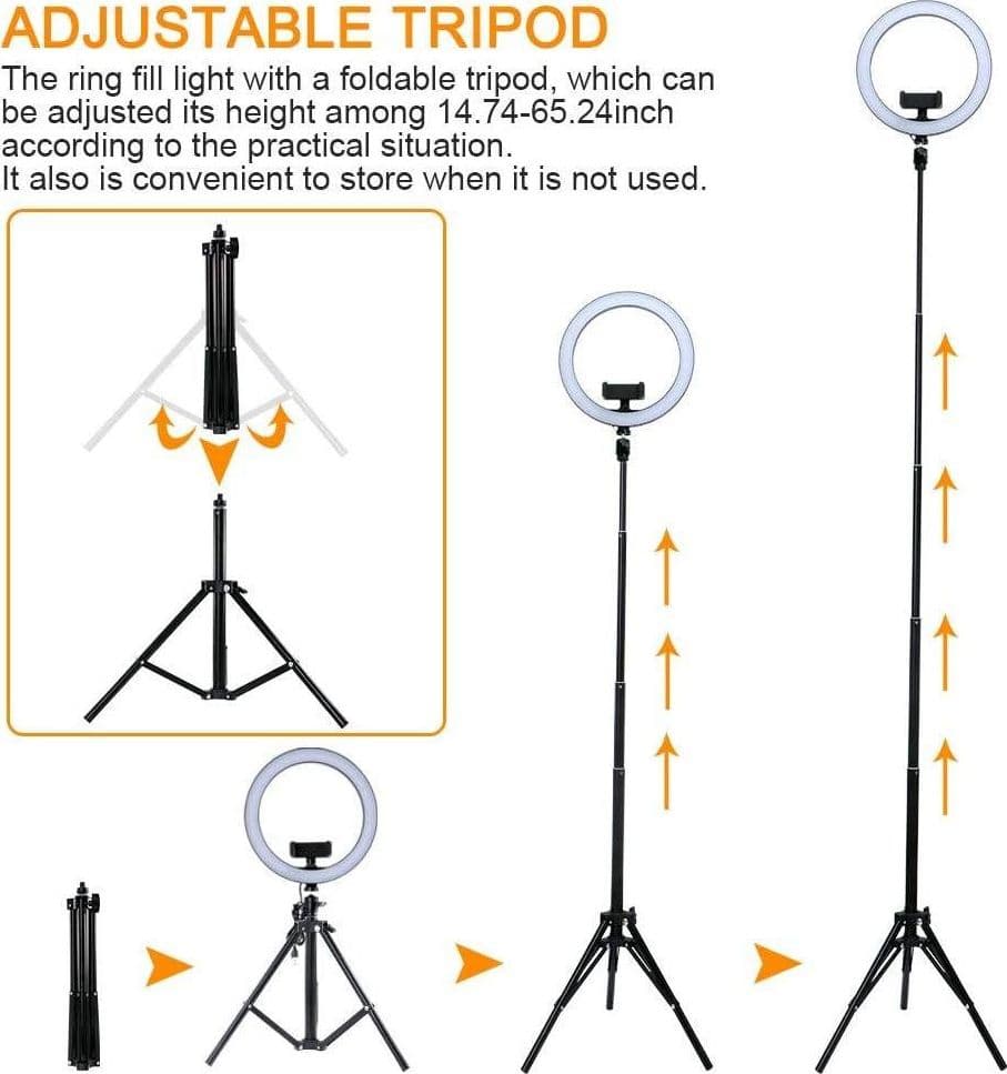 ANELLO LUCE LED RGB FOTOGRAFIA MAKEUP VIDEO CIRCOLARE 10" 26CM DIMMERABILE - 4