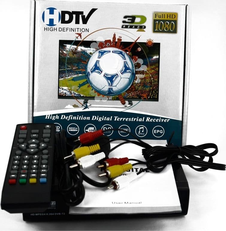 DECODER RICEVITORE DIGITALE TERRESTRE HDMI 1080P 3D TV DVB-T2 USB TELECOMANDO - 5