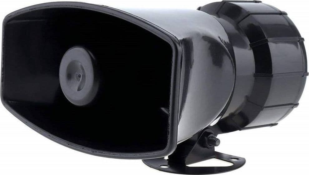 SIRENA CENTRALINA 7 CANALI 100W WATERPROOF ALLARME MICROFONO MEGAFONO AUTO 12V - 7
