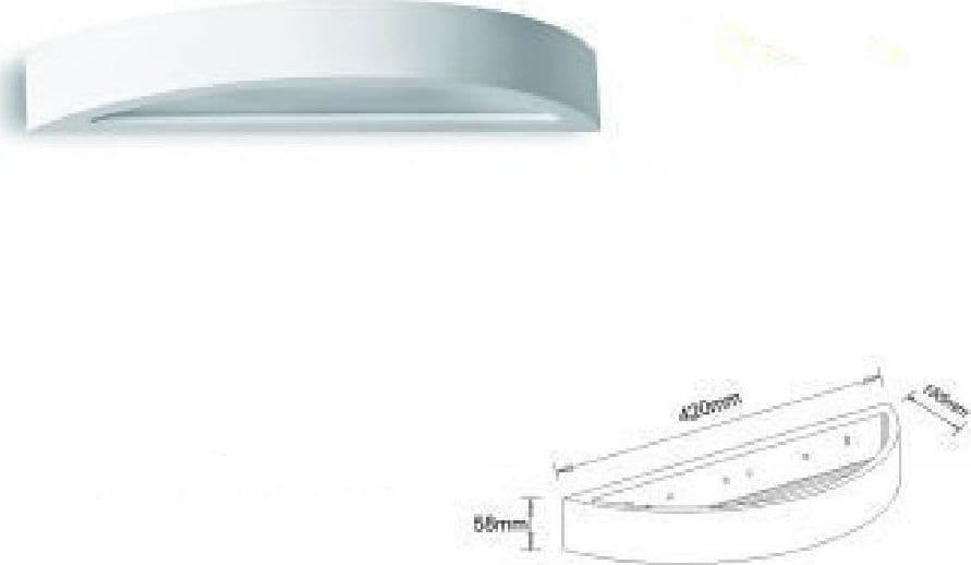 APPLIQUE MURO MODERNO IN GESSO MEZZALUNA SLIM 1XR7S LAMPADA VERNICIABILE GS-E62 - 2