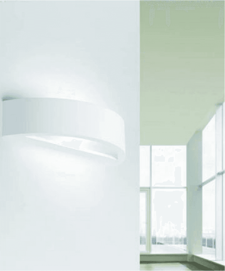 APPLIQUE MURO MODERNO IN GESSO MEZZALUNA SLIM 1XR7S LAMPADA VERNICIABILE GS-E62