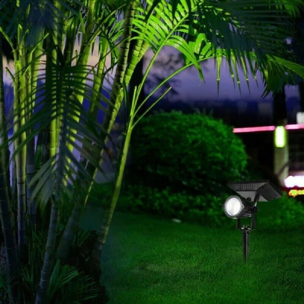 FARO FARETTO A LED GIARDINO PICCHETTO CON PANNELLO SOLARE 10W CREPUSCOLARE - 6