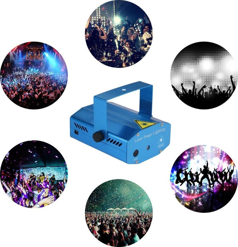 MINI PROIETTORE LASER EFFETTO PUNTINI LUCI VERDE E ROSSO PER LUCE DISCOTECA - 2
