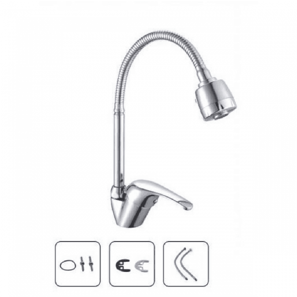 RUBINETTO MISCELATORE PER CUCINA CANNA ALTA FLESSIBILE LAVELLO DOCCETTA 52934 - 2