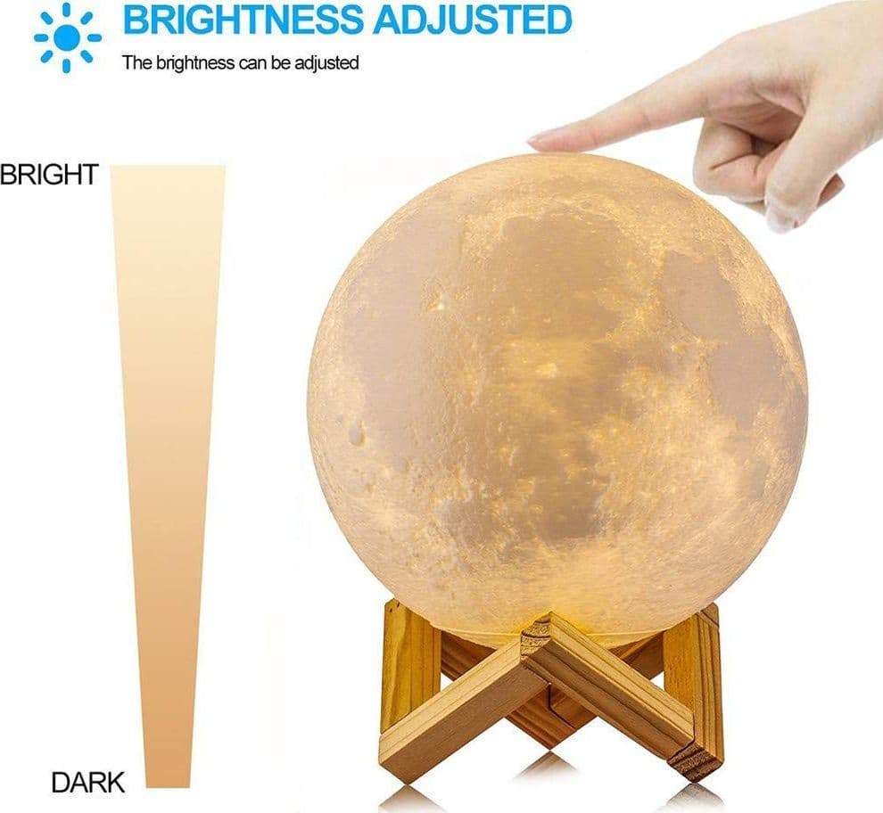 LAMPADA LED 3D A FORMA DI LUNA USB LUNA LUCE REGOLABILE NOTTURNA RICARICABILE - 4