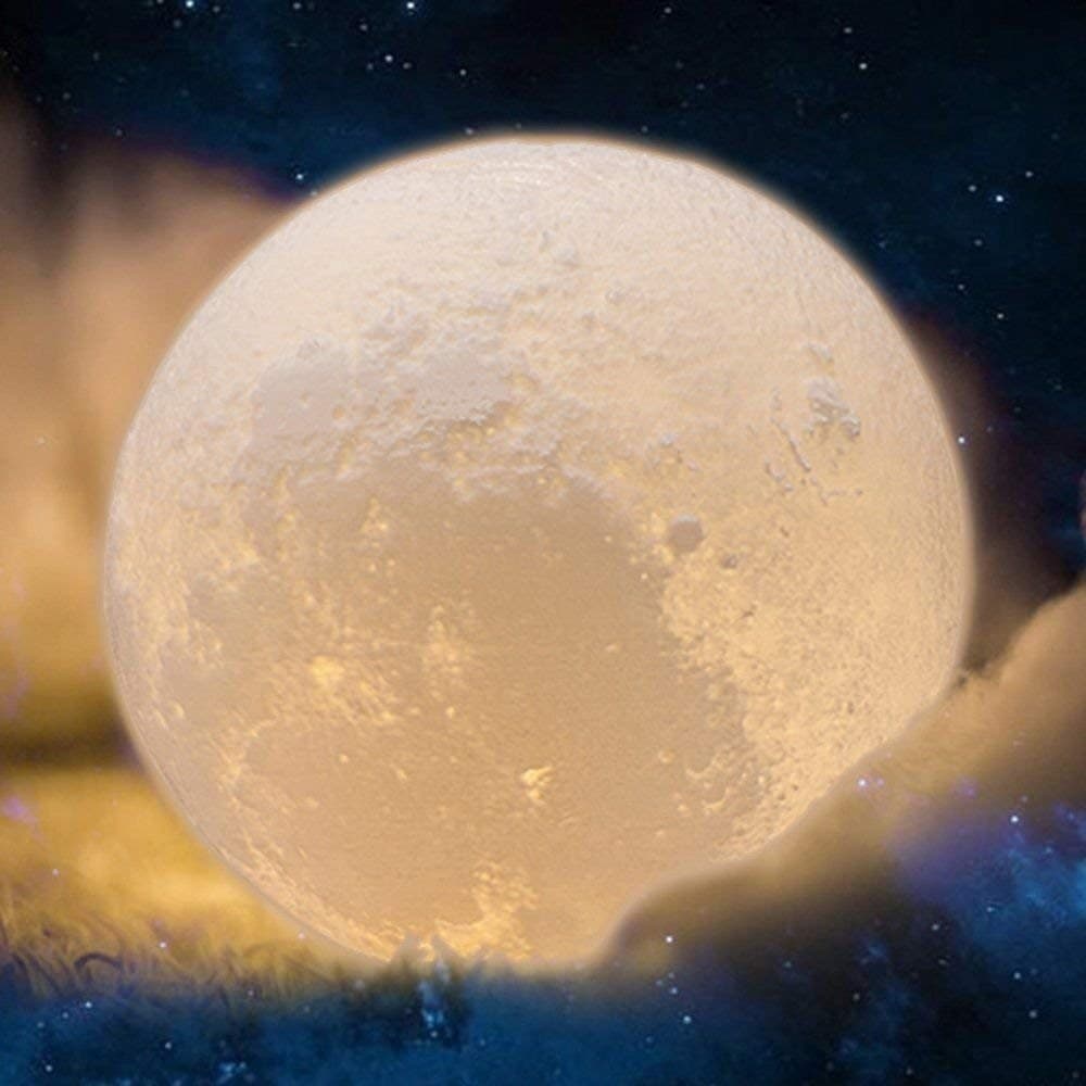LAMPADA LED 3D A FORMA DI LUNA USB LUNA LUCE REGOLABILE NOTTURNA RICARICABILE - 7