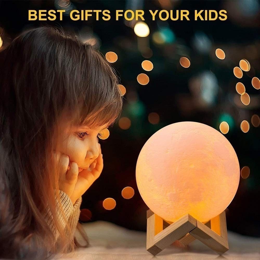 LAMPADA LED 3D A FORMA DI LUNA USB LUNA LUCE REGOLABILE NOTTURNA RICARICABILE - 10