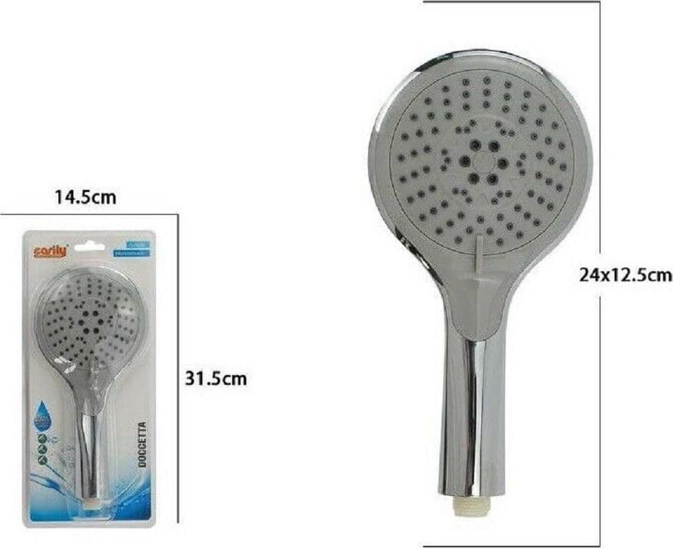 DOCCETTA BAGNO 24X12.5CM DOCCINO SOFFIONE DOCCIA CORNETTA ROTONDO MODERNO 69345 - 2