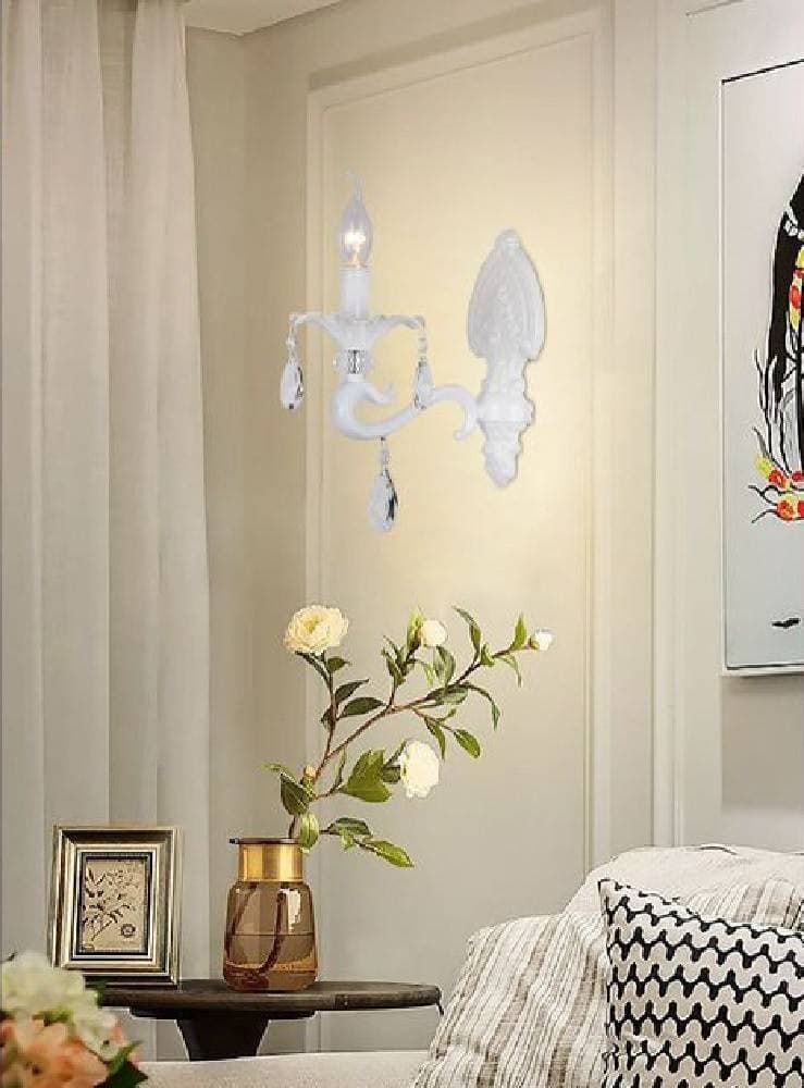 APPLIQUE PARETE A CANDELABRO STILE VINTAGE ATTACCO E14 LAMPADA MURO RETRO' E43-1 - 2