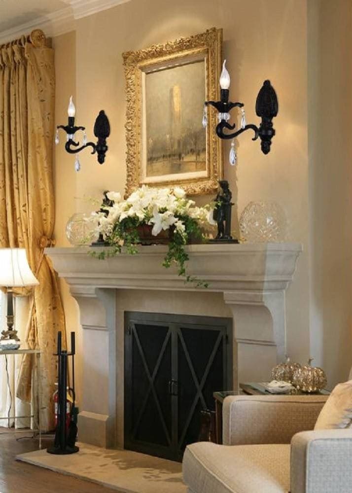 APPLIQUE PARETE A CANDELABRO STILE VINTAGE ATTACCO E14 LAMPADA MURO RETRO E43-1N - 2