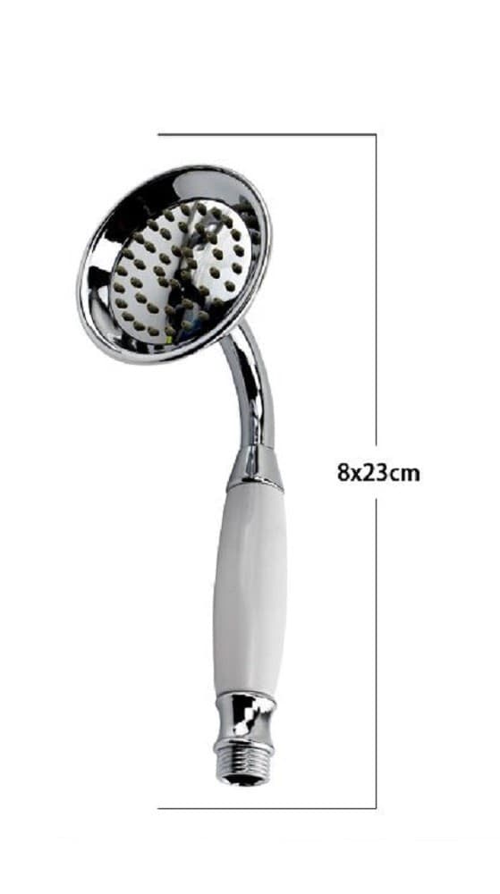 SOFFIONE DOCCIA VASCA STILE RETRÒ ABS CROMATO LUCIDO ATTACCO 1/2 DOCCETTA 69040 - 6