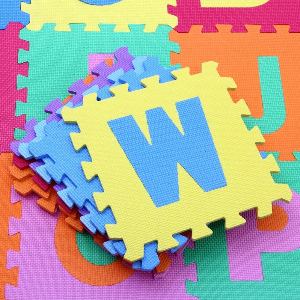 TAPPETO PUZZLE PER BAMBINI SET 60 PZ GIOCO TAPPETINO LETTERE ALFABETO GOMMA - 2