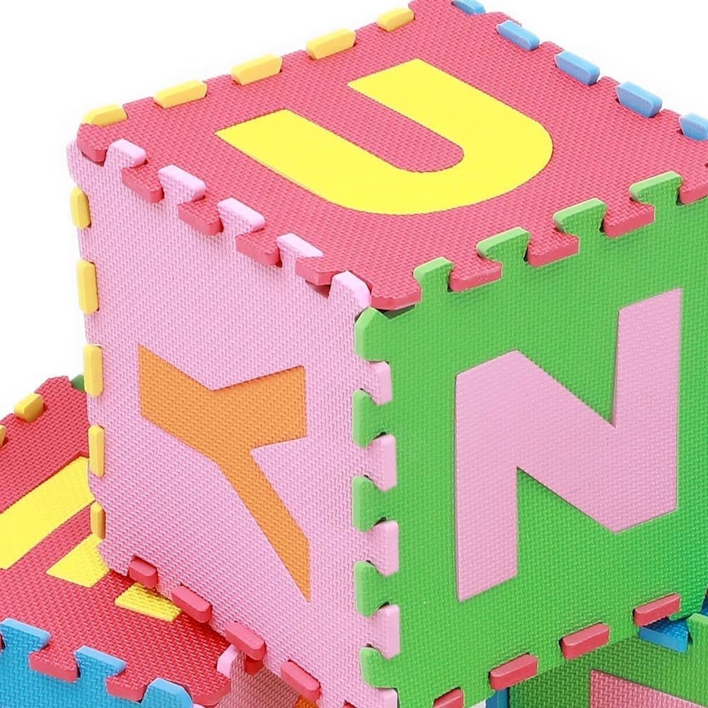 TAPPETO PUZZLE PER BAMBINI SET 60 PZ GIOCO TAPPETINO LETTERE ALFABETO GOMMA - 4