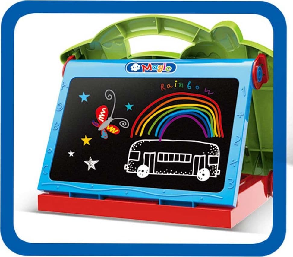 LAVAGNA MAGNETICA BAMBINI HIPPO 2IN1 CON GESSETTI CASSINO E PENNARELLI GIALLO - 2