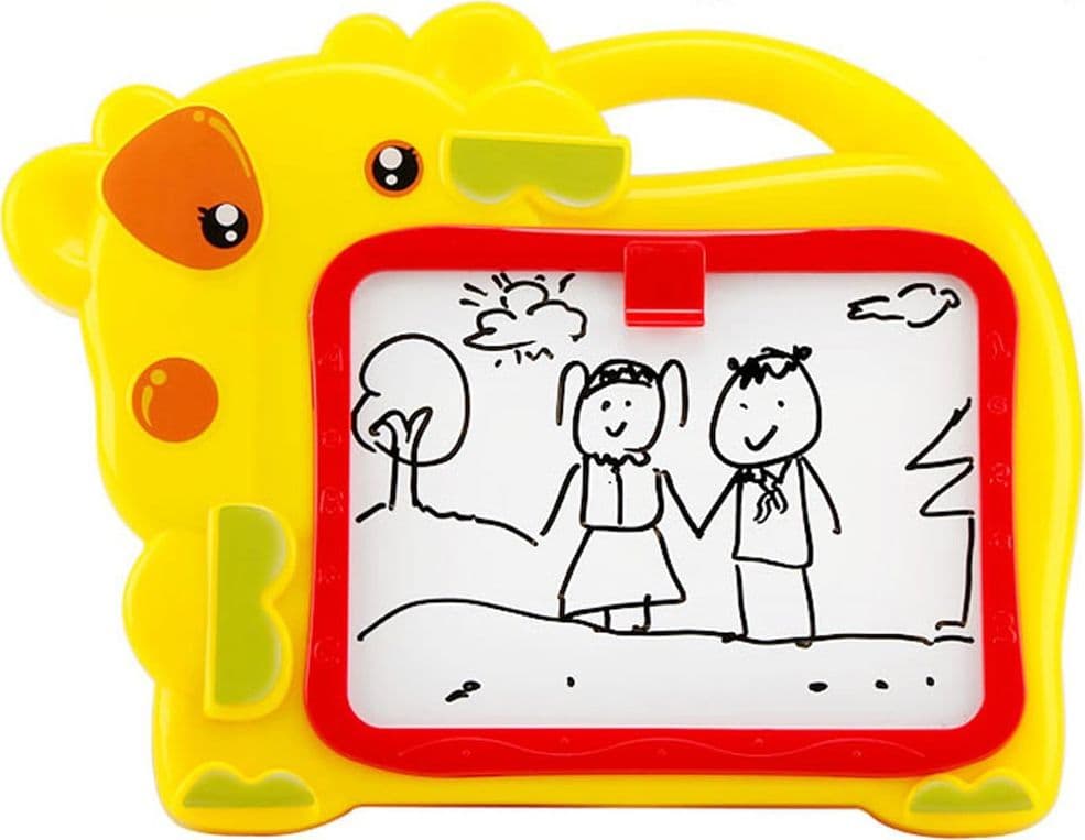 LAVAGNA MAGNETICA BAMBINI HIPPO 2IN1 CON GESSETTI CASSINO E PENNARELLI GIALLO - 5
