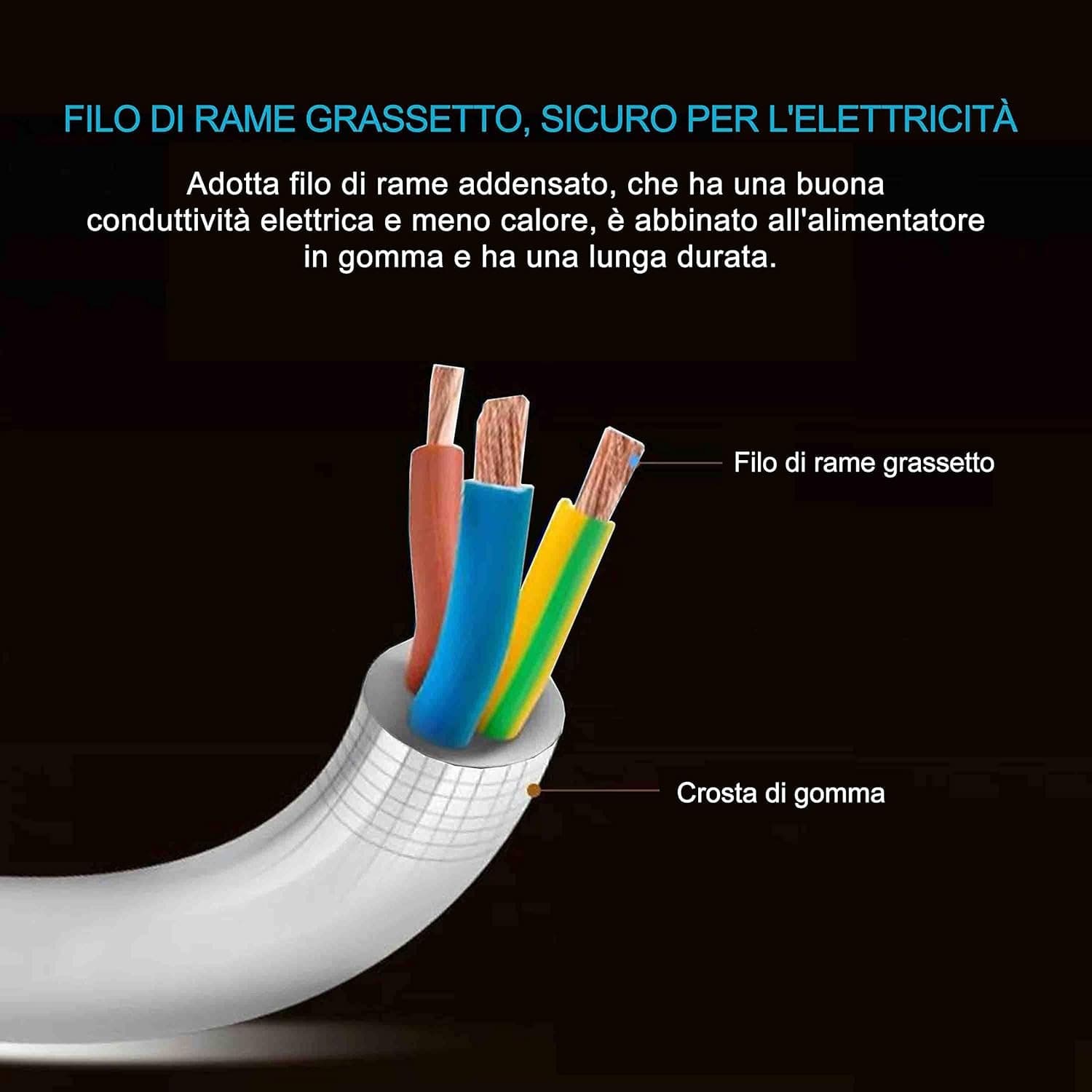 MULTIPRESA CIABATTA ELETTRICA A 6 POSTI CON PROTEZIONE SOVRACCARICO 250V 2500W - 7