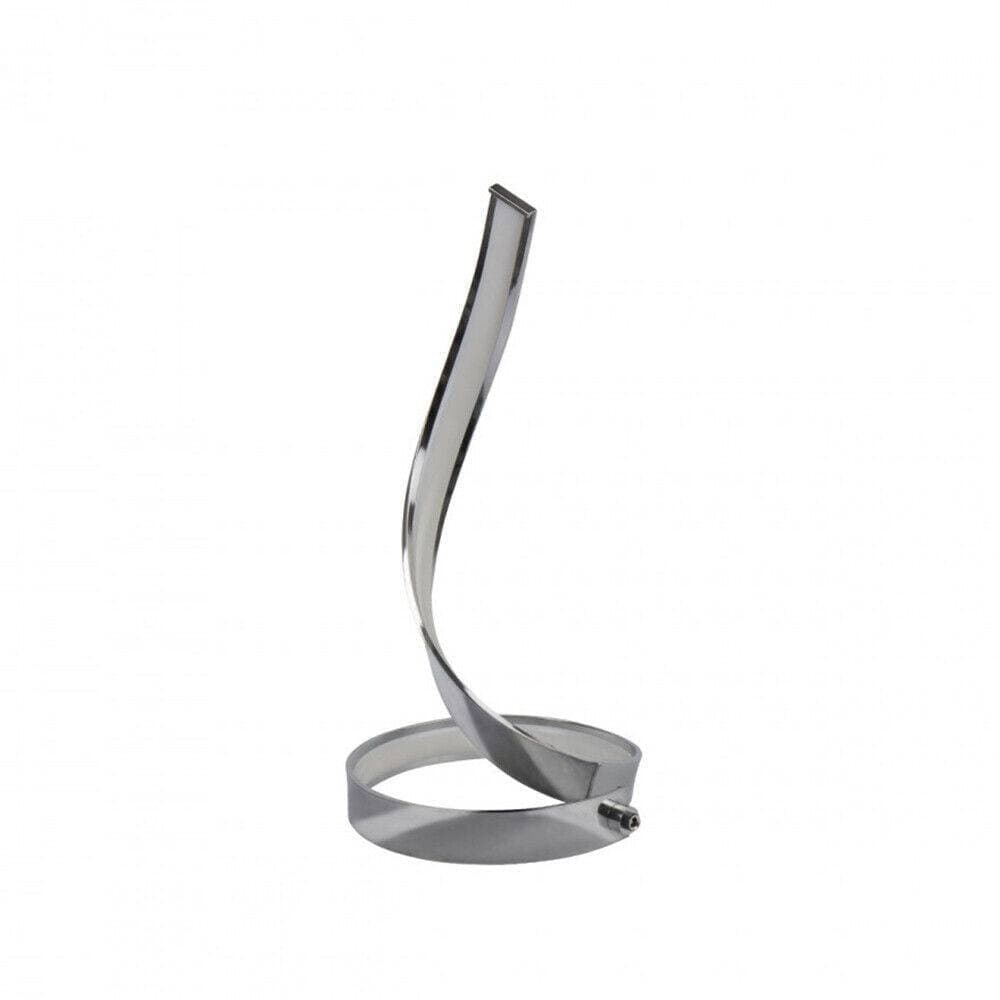 LAMPADA DA TAVOLO LED MODERNA A SPIRALE CURVA 12W LUCE COMODINO ARGENTO ABATJOUR - 2