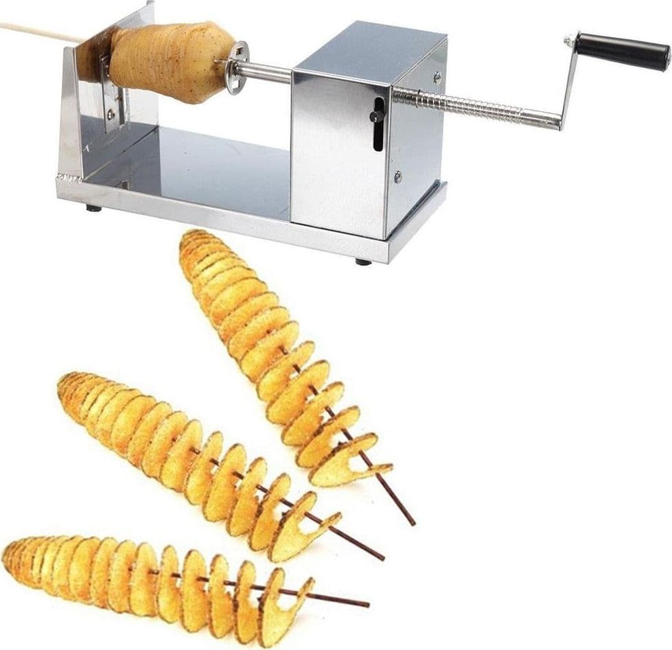 TAGLIA AFFETTA A SPIRALE RICCIOLO PATATE IN ACCIAIO INOX PROFESSIONALE CHIPS - 2