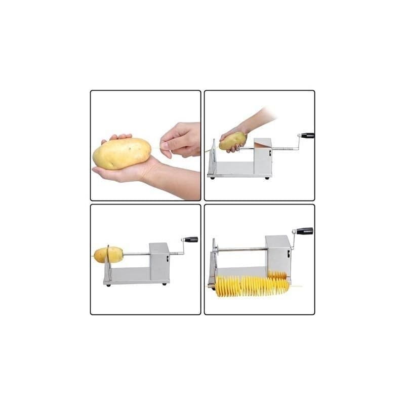 TAGLIA AFFETTA A SPIRALE RICCIOLO PATATE IN ACCIAIO INOX PROFESSIONALE CHIPS - 5