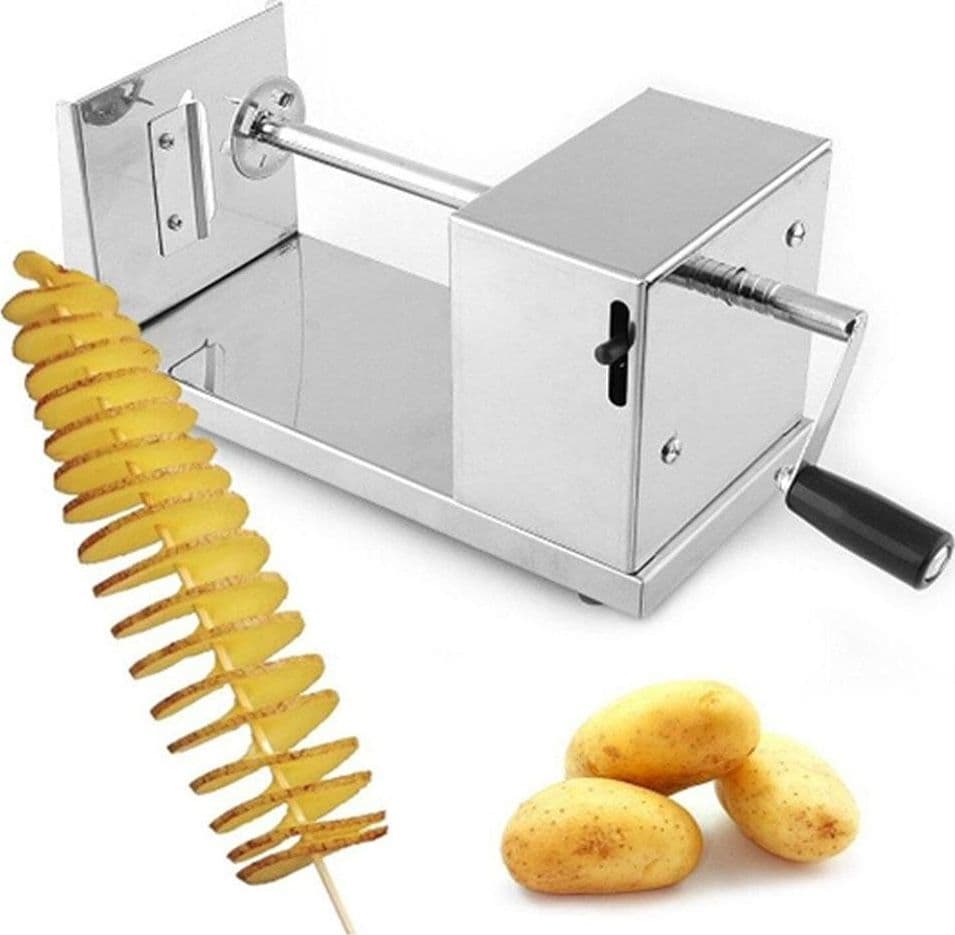TAGLIA AFFETTA A SPIRALE RICCIOLO PATATE IN ACCIAIO INOX PROFESSIONALE CHIPS - 7