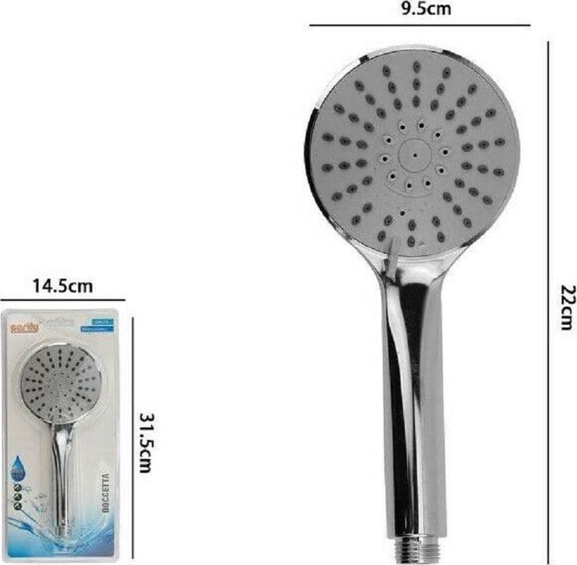 BAGNO DOCCETTA 22 X 9.5 CM DOCCINO SOFFIONE DOCCIA CORNETTA MODERNO 69321 TONDO - 2