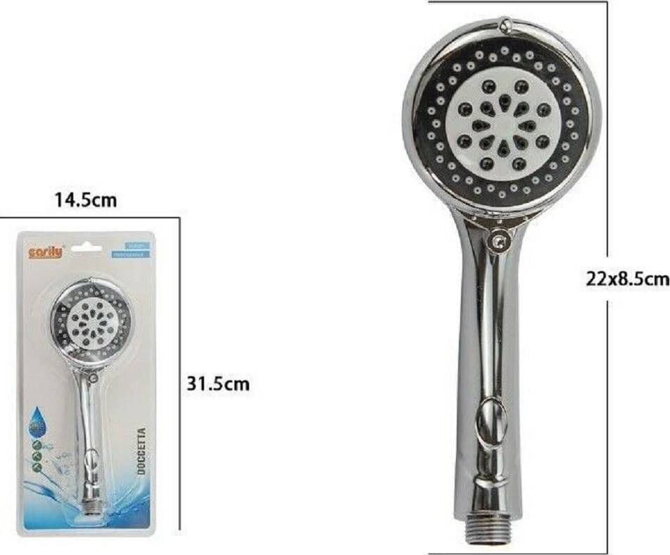 DOCCETTA TONDA 22 X 8.5 CM DOCCINO SOFFIONE DOCCIA CORNETTA MODERNO 69299 BAGNO - 2