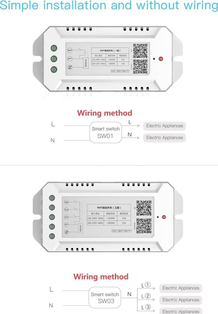 DISPOSITIVO RICEVITORE WIFI ANDROID ON OFF SMARTPHONE SMART HOME 3 CANALI - 4