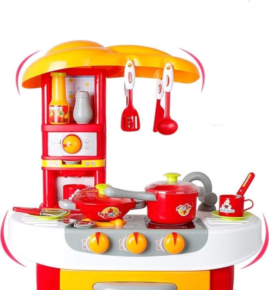 CUCINA SCUOLA PICCOLI CUOCHI FORNELLO CON LUCI E SUONI E ACCESSORI DI GIOCO - 3