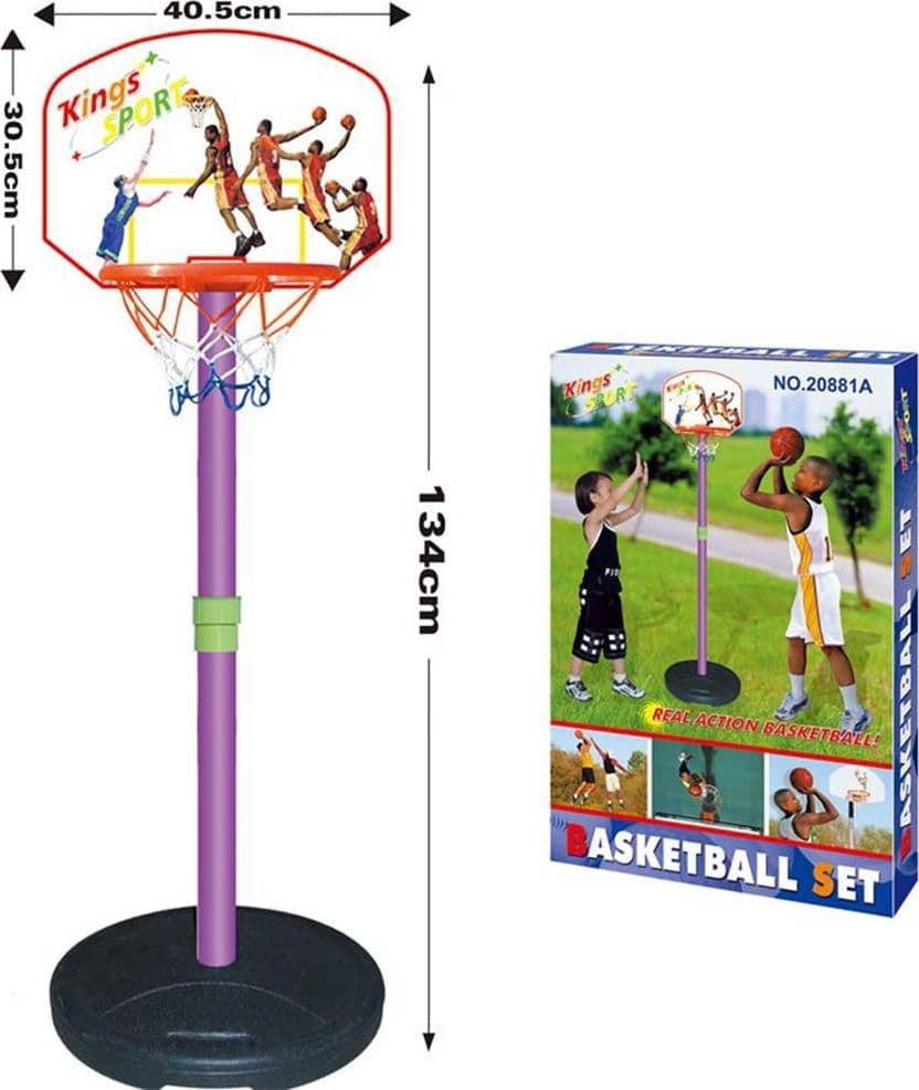 BASKET CANESTRO PIANTANA PER BAMBINI ALTEZZA FINO 134CM BASE RIEMPIBILE PLASTICA - 2