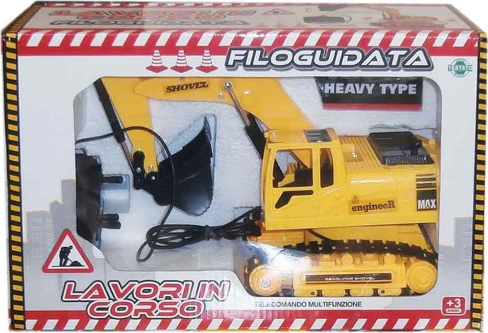 SCAVATRICE GIOCATTOLO FILO GUIDATA CON ROTAZIONE CABINA 360° MOVIMENTO PALA - 2