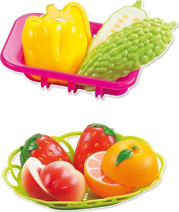SET GIOCO PICCOLI CHEF CON FORNELLO LAVANDINO FRUTTA VERDURA E ACCESSORI 3+ ANNI - 2