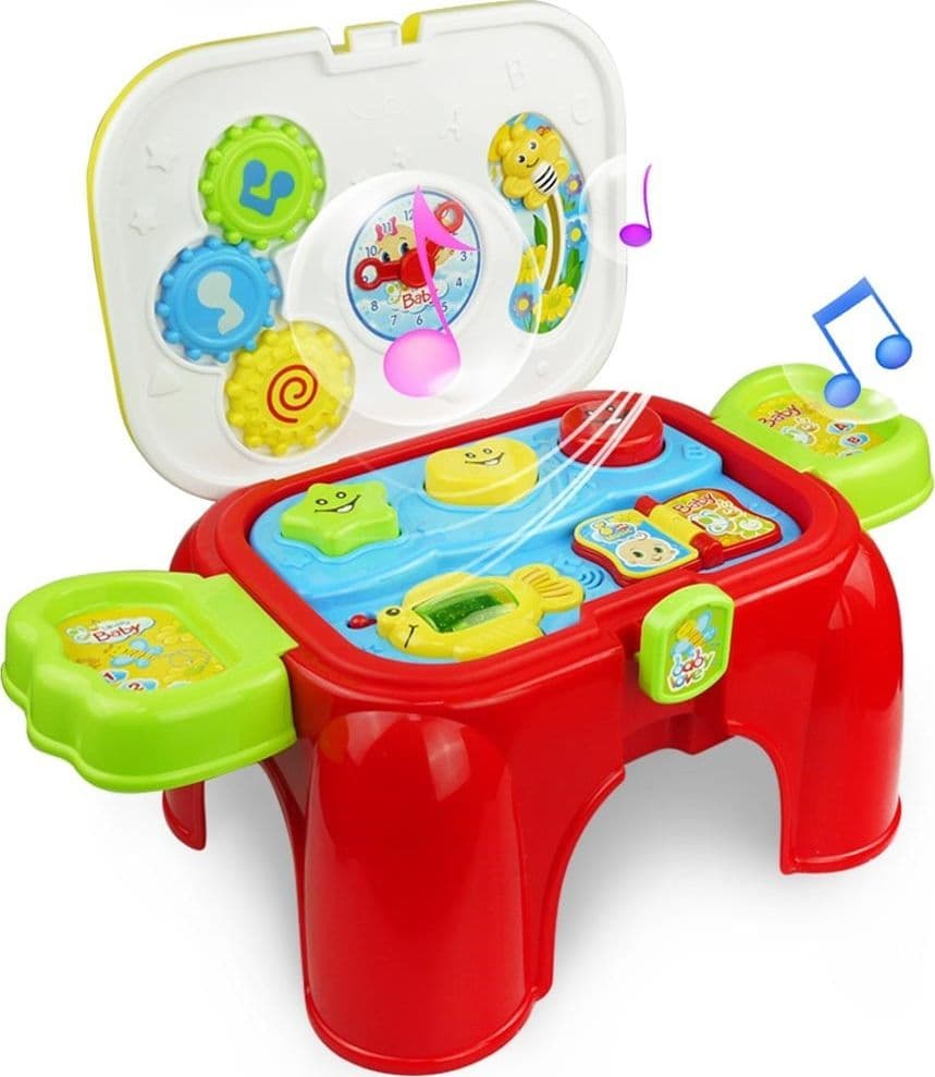 SGABELLO SEDIOLINA GIOCATTOLO CON FORMINE INCASTRO LUCI SUONI GIOCO PER BAMBINI - 2