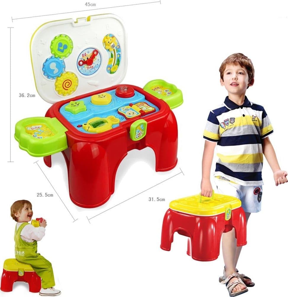 SGABELLO SEDIOLINA GIOCATTOLO CON FORMINE INCASTRO LUCI SUONI GIOCO PER BAMBINI - 4
