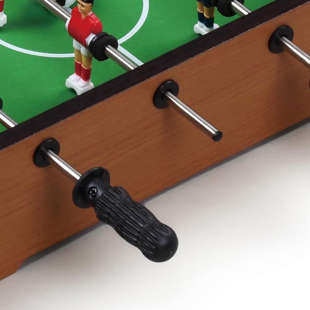 CALCIO BALILLA BILIARDINO DA TAVOLO IN LEGNO CON 4 STECCHE E 12 OMINI 35X22X7CM - 2