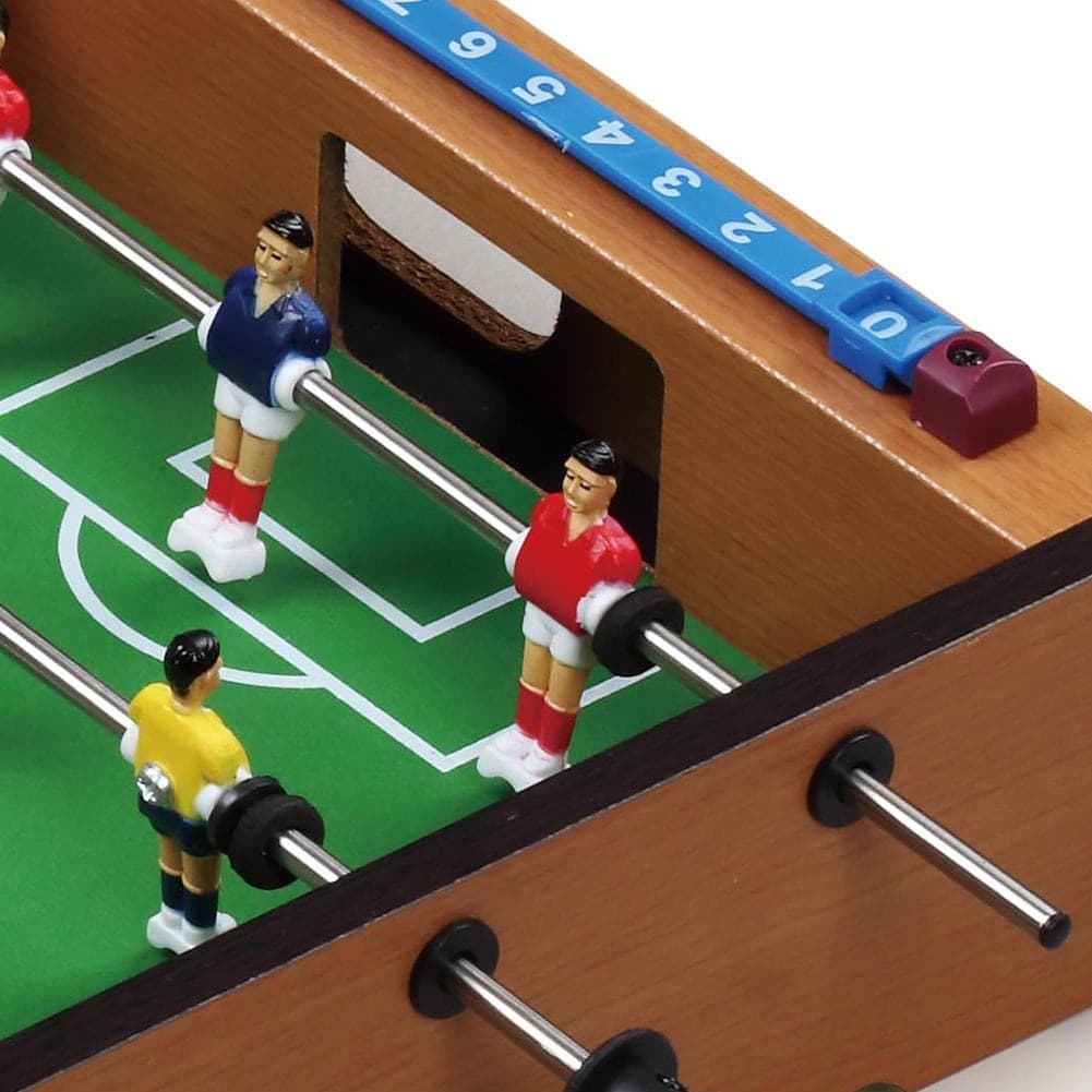 CALCIO BALILLA BILIARDINO DA TAVOLO IN LEGNO CON 4 STECCHE E 12 OMINI 35X22X7CM - 4