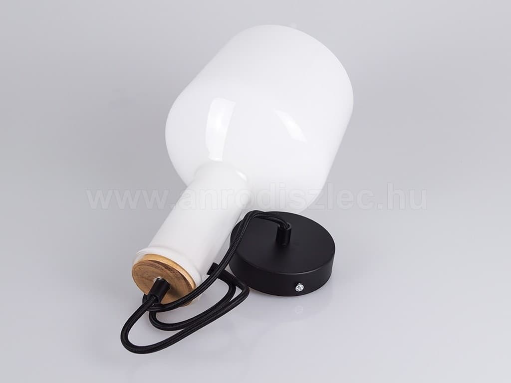 LAMPADARIO PENDENTE LAMPADA A SOSPENSIONE IN LEGNO E VETRO CHIARO MODERNO 7177 - 2