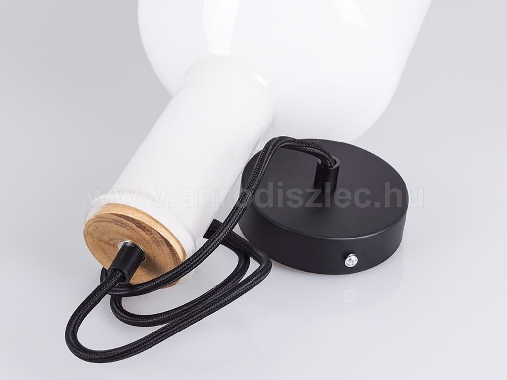 LAMPADARIO PENDENTE LAMPADA A SOSPENSIONE IN LEGNO E VETRO CHIARO MODERNO 7177 - 3
