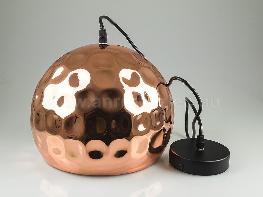 LAMPADARIO PENDENTE LAMPADA A SOSPENSIONE IN METALLO CONO ORO ROSA RAME VT-8250 - 2