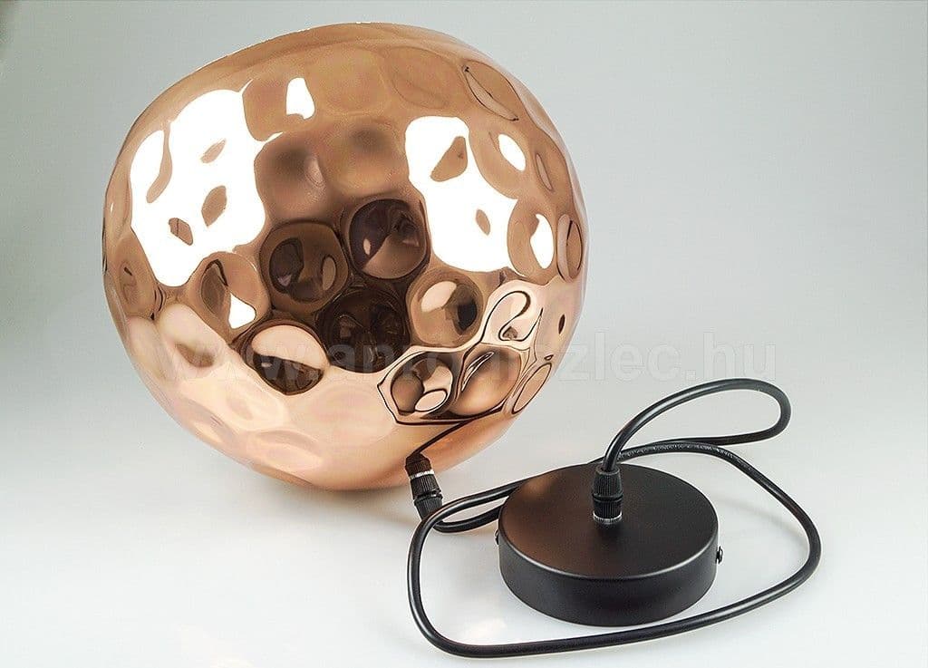 LAMPADARIO PENDENTE LAMPADA A SOSPENSIONE IN METALLO CONO ORO ROSA RAME VT-8250 - 3
